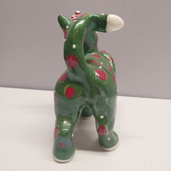 Amy Lacombe 2002 WhimsiClay Ceramic Cat Figurine Willitts Design Green Polka Dot - Picture 9 of 16